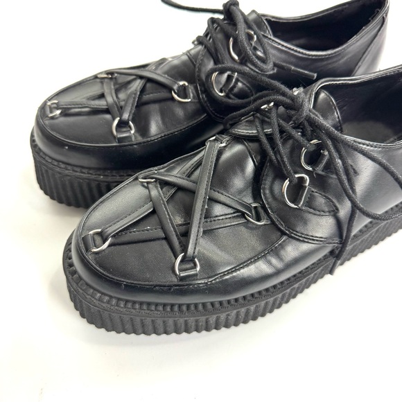 Killstar Hexellent Creepers Gothic Pentagram Mismatch Platform Black Punk SZ 9 - Picture 5 of 10